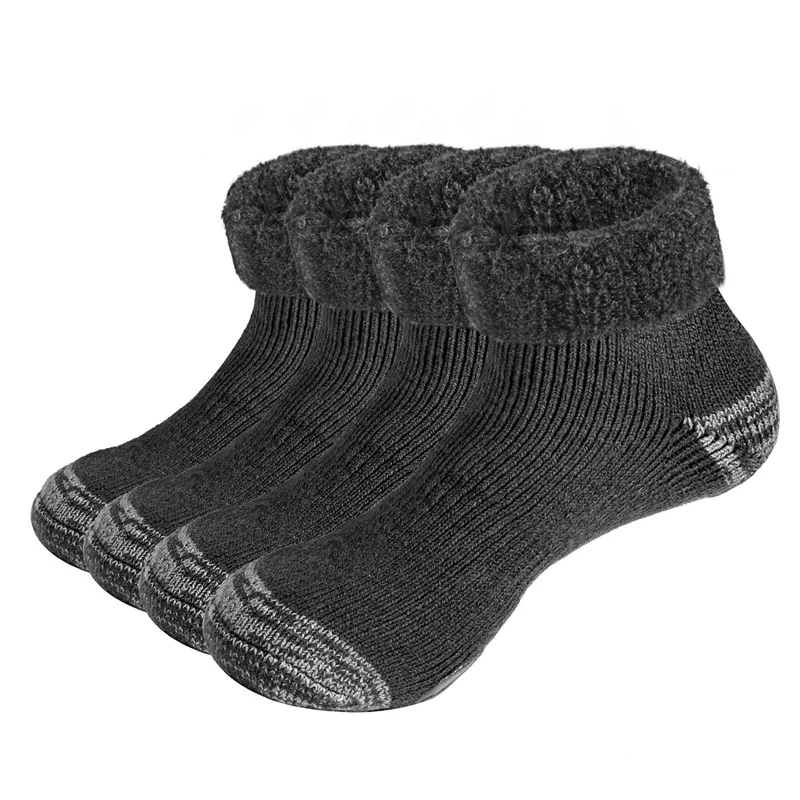 

Mens Thermal Socks Winter Warm Short Cotton Thick Plus Velvet Home Sleeping Soft Anti slip Floor Sock Male Gift Slipper 2023 New