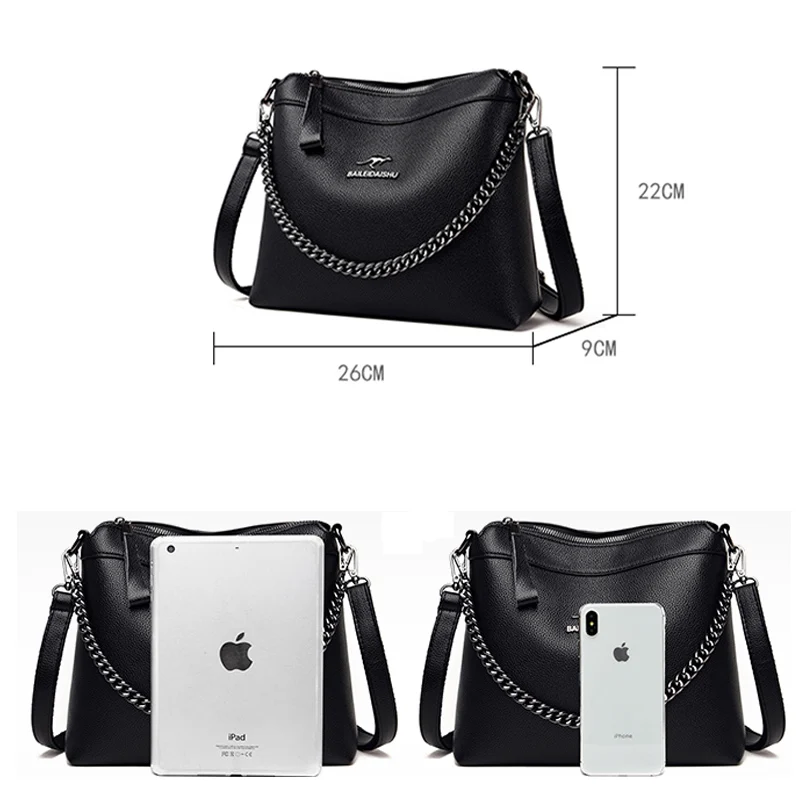 Luxury Designer NEW High Quality Leather 2023 Women\'s Chain Crossbody Bags Female Small Square Bags Shoulder Bags Bolsos Mujeres