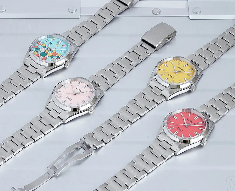 Scutumette S067 Klassische Herren-Automatikuhr mit festlichem Zifferblatt, luxuriöse Modeuhr, Edelstahl-Business-Armbanduhr als Geschenk – Detail 1