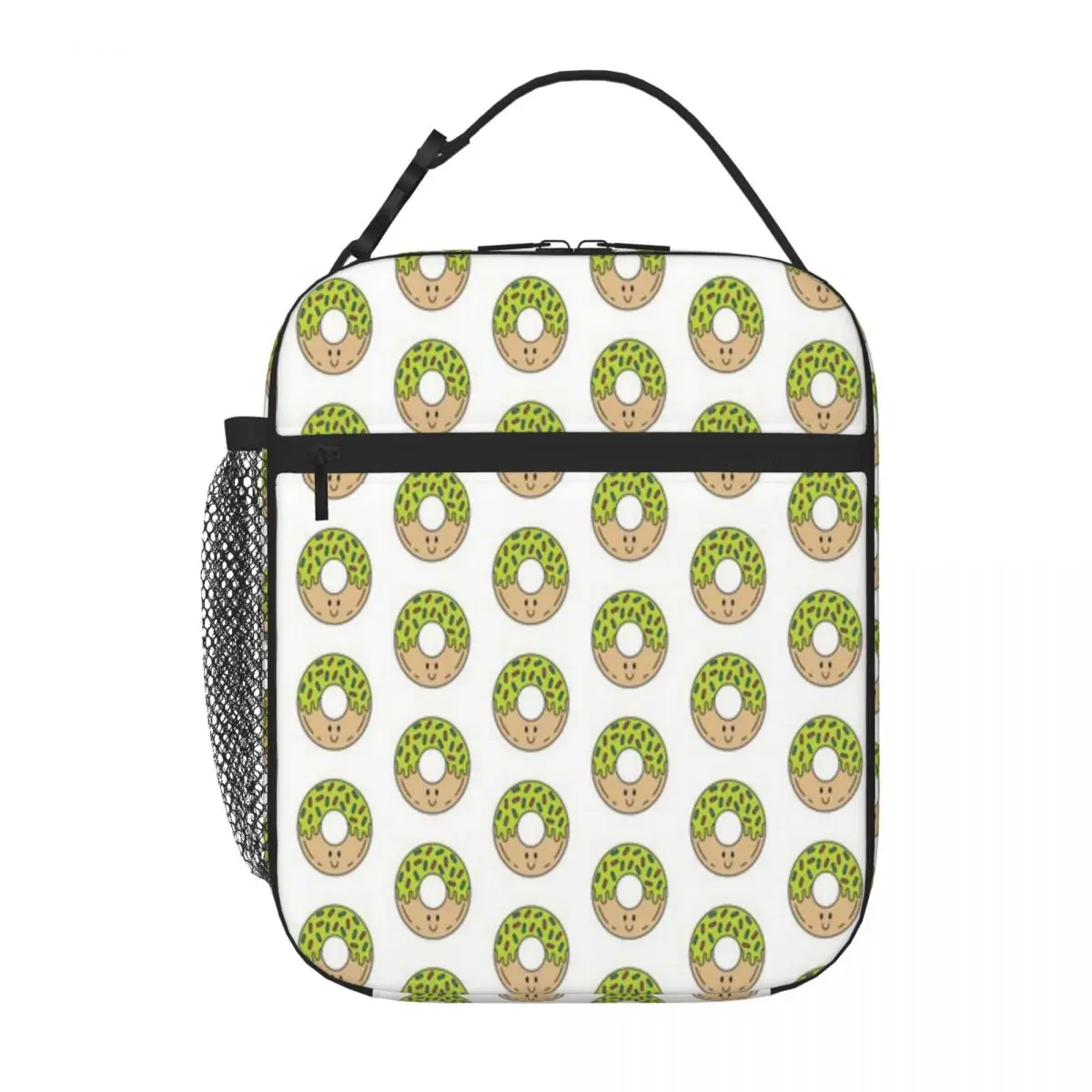 Hot Sale Smiling Pistachio Donut With Candies Stylish Outline Snack Bag Staff Lunch Lunch Tote
