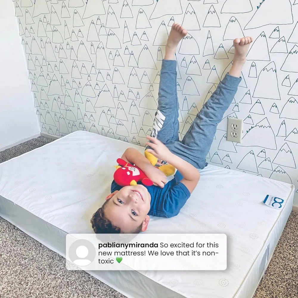 Baby mattress, double-sided toddler mattress - high-quality sustainable source fiber core - waterproof, children's mattress