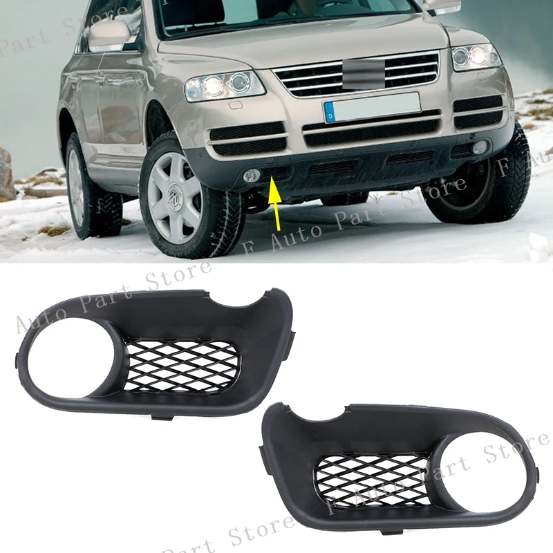 

Car Front Bumper Fog Lamp Light Trim Grille Cover Fram Lid Bezel Hood For VW Touareg 2003 2004 2005 2006 7L6853663 7L6853664