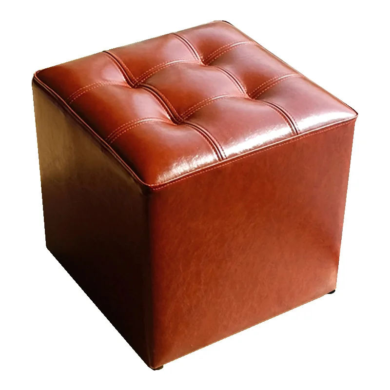 

European leather seat pier sofa stool foot pedal living room adult door shoe change stool simple modern ottoman soft