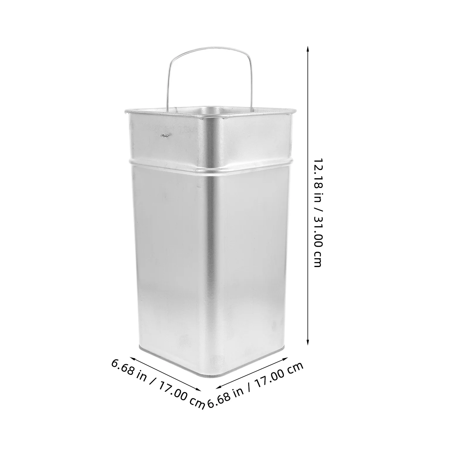 

Portable Garbage Bucket with Handle Sturdy Galvanized Sheet Material Anti Rust Outdoor Indoor Trash Can for Bathroom Bedroom