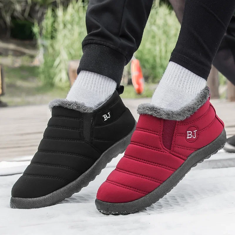 Boots for Women Waterproof Snow Boots Botines Mujer 2023 New Slip on Plus Size Women Shoes Flat Couple Cotton Shoes Men2023