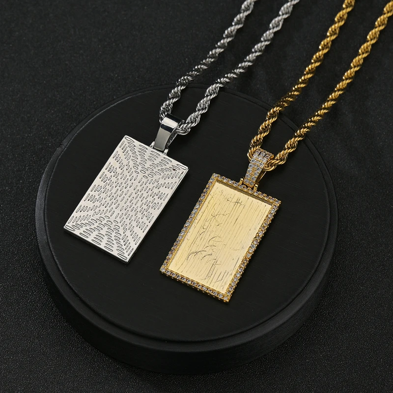 Black Myth Wukong Personalized Customize Photo Square Oval With Zircon Pendant Necklace Rope Chain Jewelry Women Girl Gift