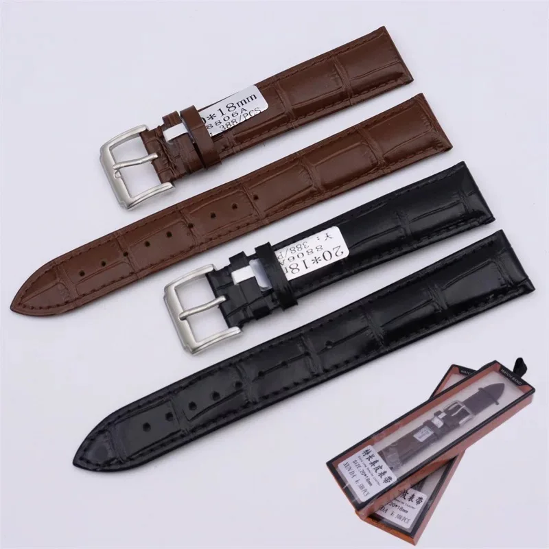 Extra langes, weiches Uhrenarmband aus echtem Kalbsleder – verlängertes Lederarmband mit Dornschließe aus Bambusknotenmuster für Damen und Herren, 18, 20, 22 mm