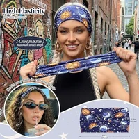 4 Pcs Wide Headbands for Women Non Slip Knotted Headhand Bandana Star Moon Head Bands Hair Wrap Yoga Workout Hair Accessories - Image 6