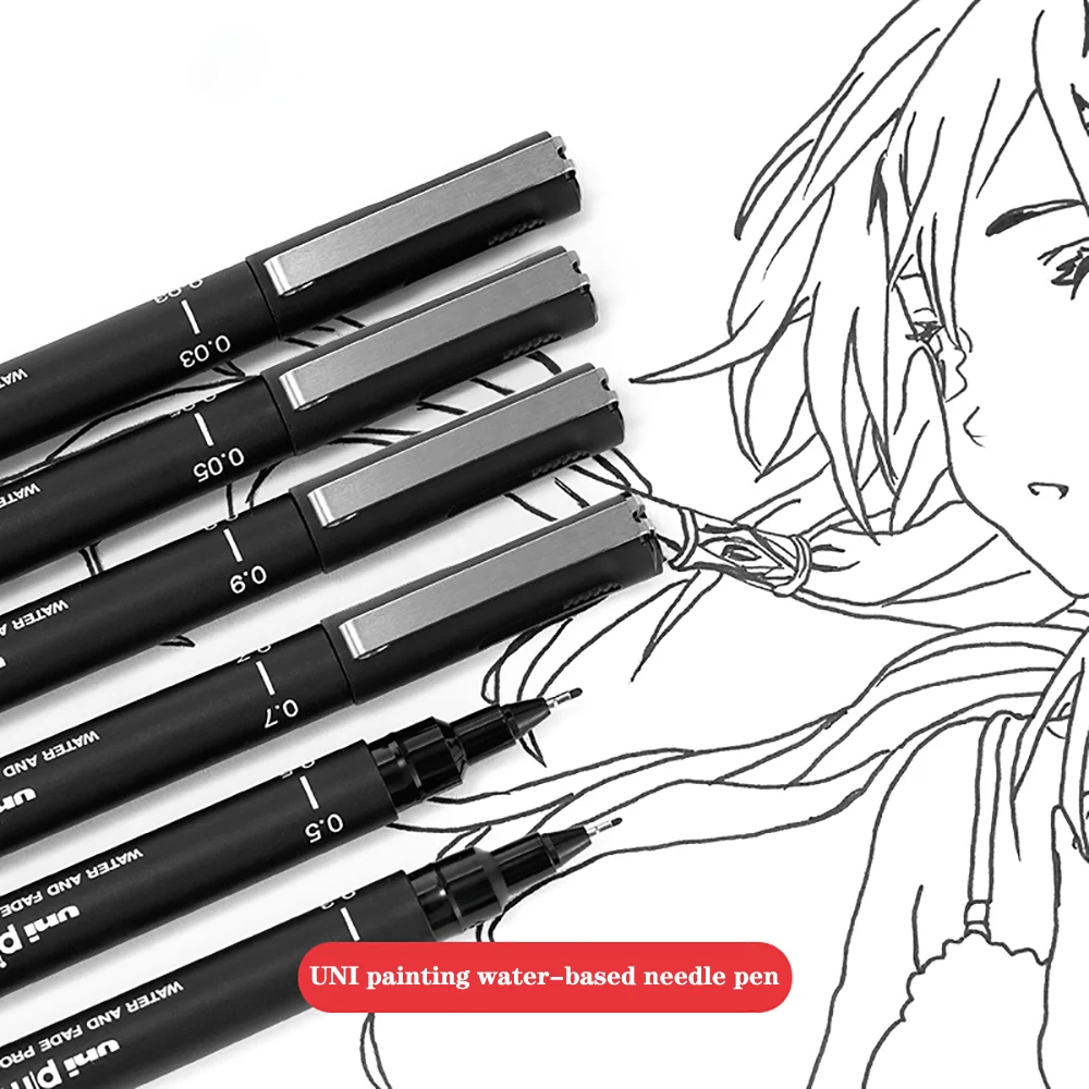 Japan UNI PIN-200 Syringe Pen Manga Design Drawing Pen Stroke Outlining Pen Set Waterproof Tracing Pen Stationery Supplies images - 6