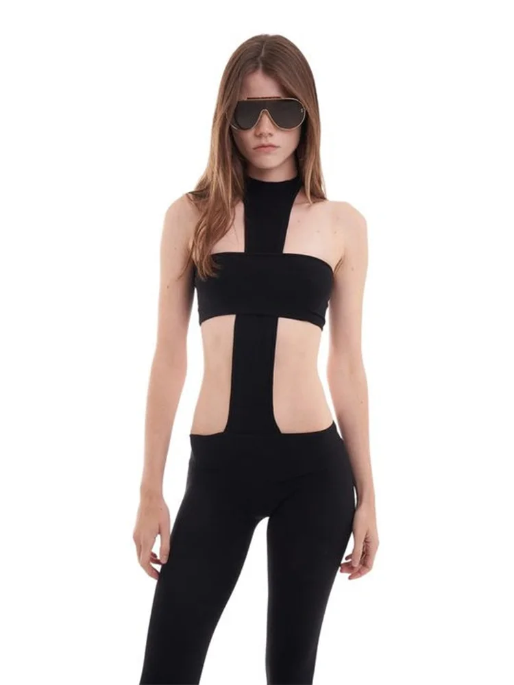 2025, neuer Stil, High-Street-Mode, sexy Overall, Hose, Punk, Retro, Neckholder, schlanke Damenstrumpfhose, Y2K, Gothic, Emo-Mädchen, Streetwear