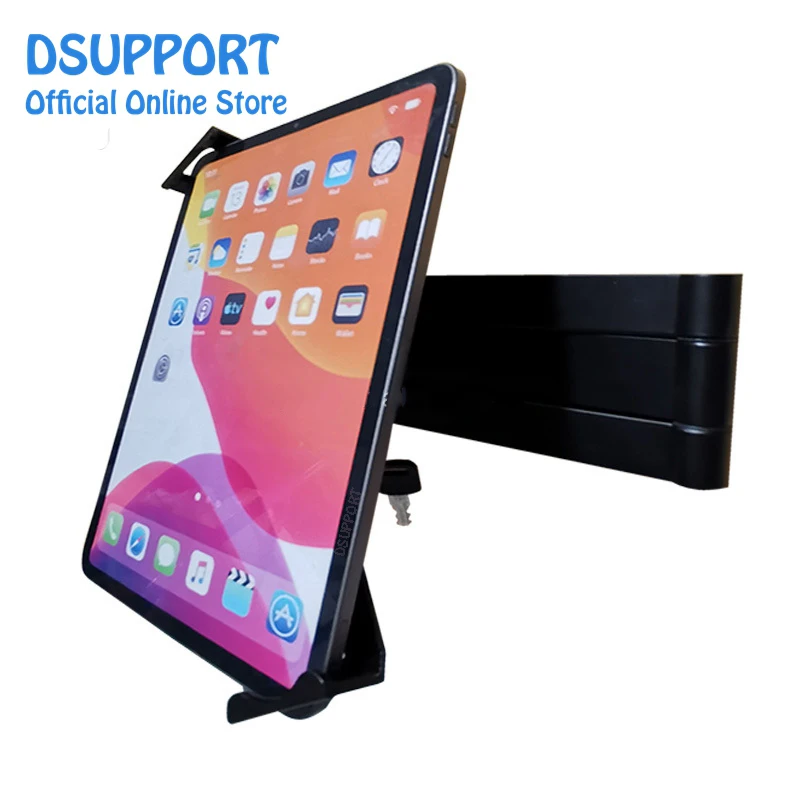 Tablet stand holder wall mounted anti-thief for 7-13 inch variety-size tablets, universal tablet stand with lock