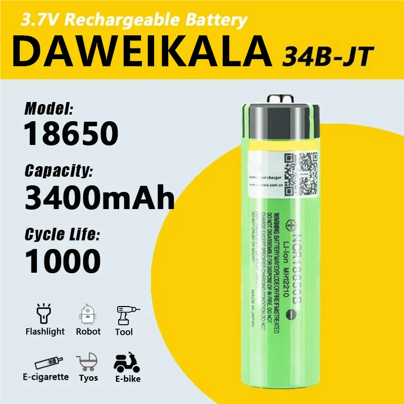 

Hot 100% New Original NCR18650B 3.7 v 3400 mah 18650 Lithium Rechargeable Battery For Flashlight batteries (NO PCB)
