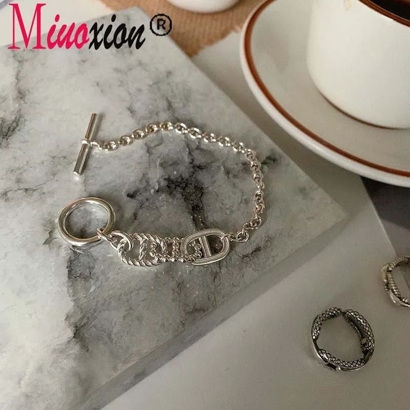 Miuoxion 925 Stamp Vintage Hollow Pig Nose Bracelet Simple Fashion Student Jewelry  For Women Feature Charm Girl Party Gift