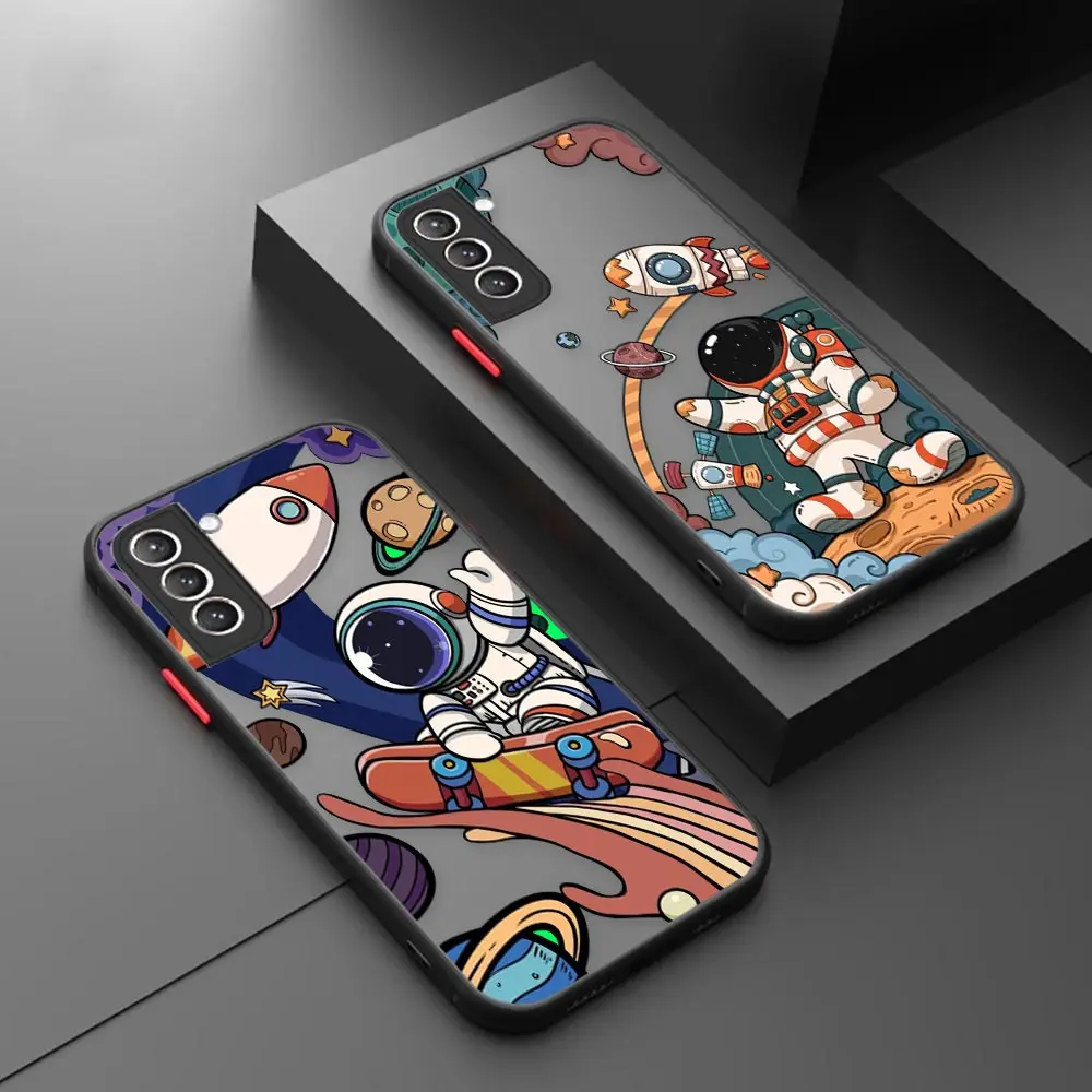 Милый астронавт космонавт для Samsung S24 чехол S21 FE S22 S23 Plus 5G S10 чехол для Galaxy S24 Ультра чехол S9 S8 матовый чехол для телефона