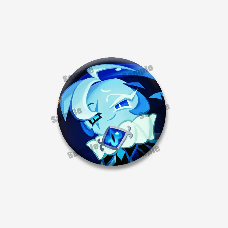 Shadow Milk Cookie Badge, Cookie Run Kingdom Anime Round Button Pin, Cute Game Character Brooch for Backpack Clothes, Collectibl view 4