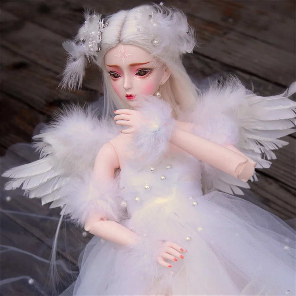 1/3 1/6 BJD Doll White Angel Wings Cute BJD Doll Dress Up Accessories DIY Toys For 30/60cm Boll Girls Birthday Holiday Gift