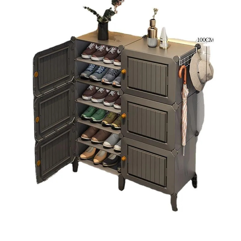 

Multi-layer shoe cabinet, household shoe rack, new door simple indoor balcony e****mical storage artifact