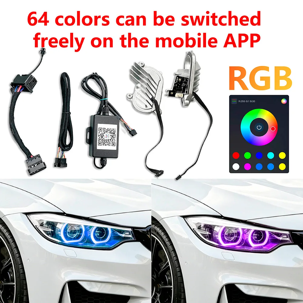 63117493227 63117493228 For BMW F32 F36 F87 2016-2019 Low Spec DRL Multiple Colors RGB With Heatsinks Plug And Play RGB Modules