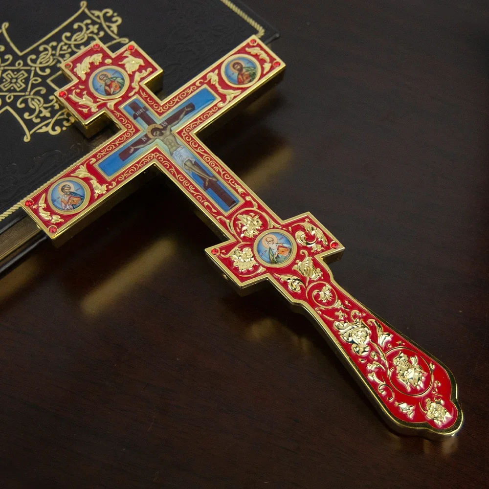 Orthodox Church Jesus Cross Family Decoration for Religious Ceremony and Prayer Ceremony Cross Holding Family Cross