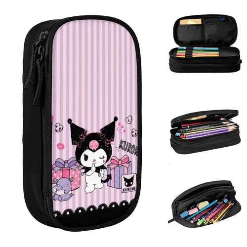 클래식 쿠로미 헬로 키티 펜슬 케이스, 여아 및 남아용 연필 상자 펜, 대형 보관 가방, 학생 학교 지퍼 문구  Best5
