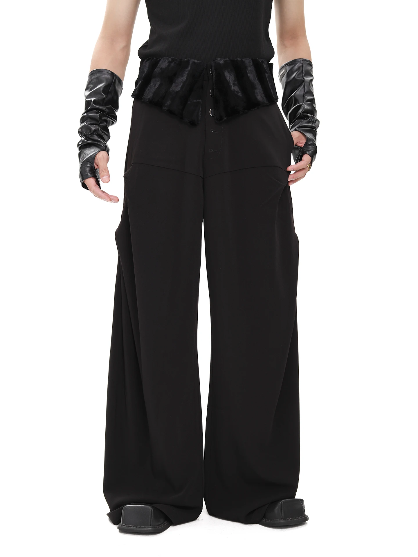 Men's 2025 Autumn New Fashion Wide-Leg Straight Suit Pants High-End Long Trousers Male Handsome Loose Comfort Solid Color Pants