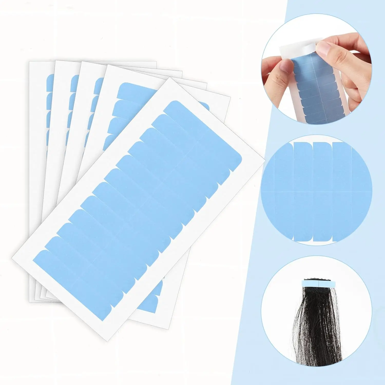 10Sheets=120Pcs Double-Sided Tape Strips For Toupee Lace Wigs Adhesives Hair Extensions Tape Toupee Glue Wig Tape For Men