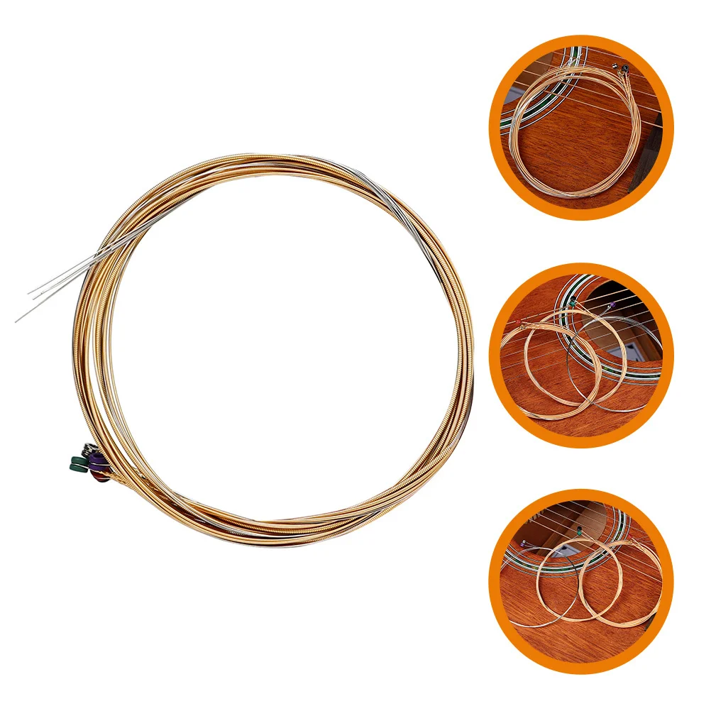 

1Set Acoustic Guitar Strings Folk Guitar Strings Stainless Steel Phosphor Bronze Colorful Nickel Plated Head Durable Long