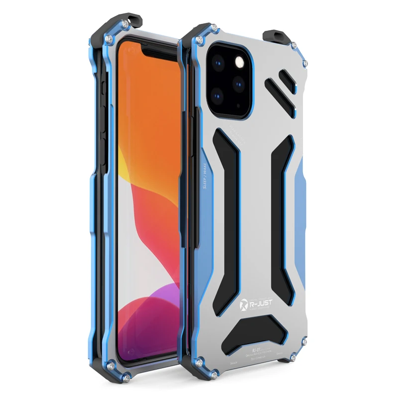 Luxury R-just Aluminum Metal Phone Case For Apple Iphone 14 15 Plus 13 12 11 Pro Max Shockproof Slim Hard Back Cover