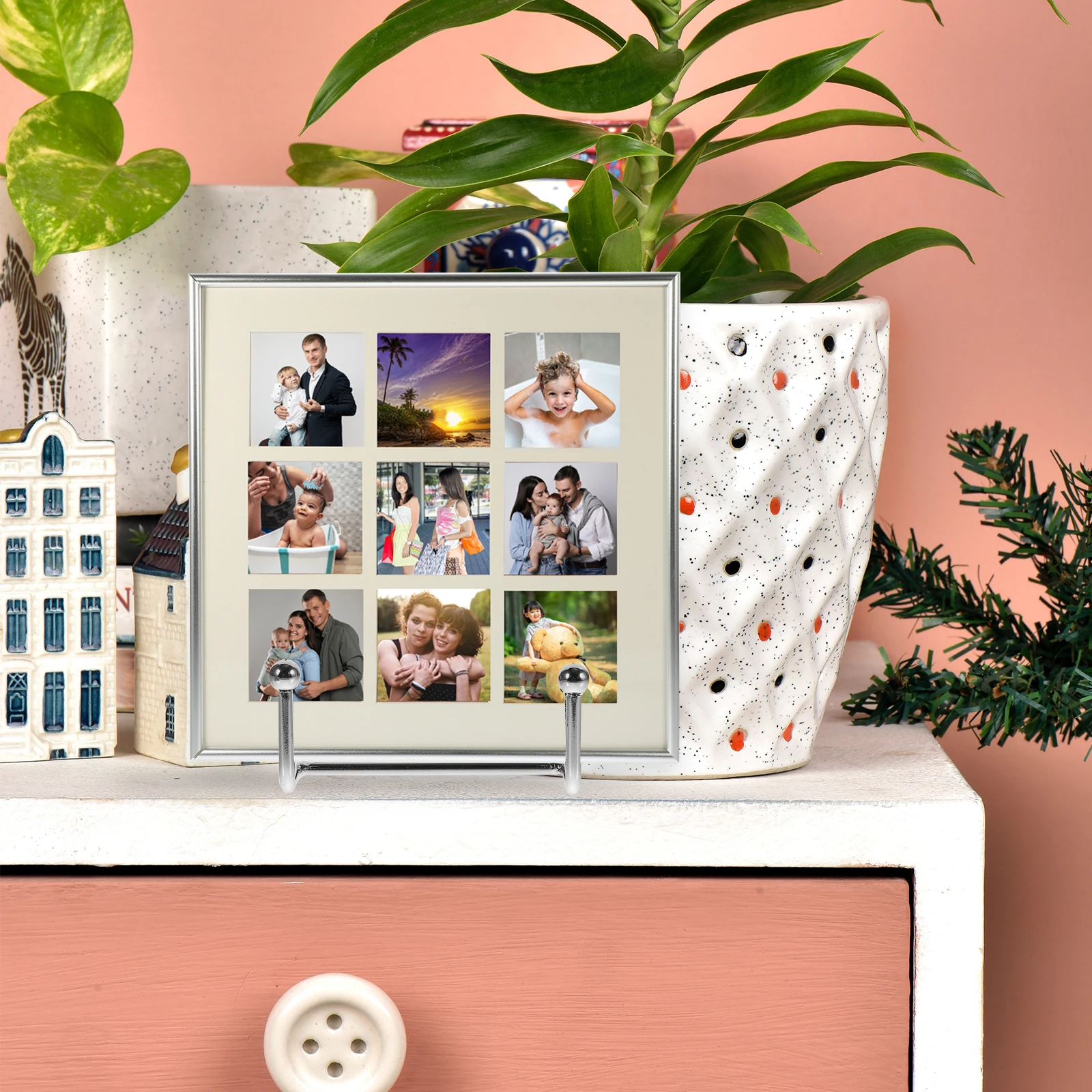 

Metal Photo Frame Stand Plate Holder Display Stand for Book Home Office Use Small Stable Triangular Structure Storage Tool