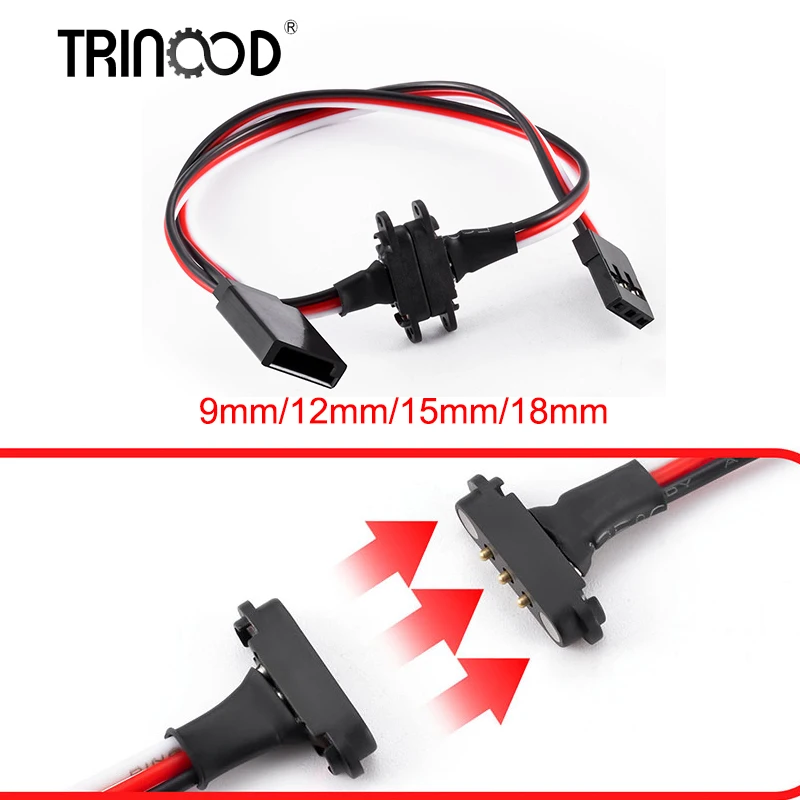 TRINOOD Magnetic Extension Cable Snap-on JR/ZH1.5 Wire Connector for RC Car Upgrade Parts