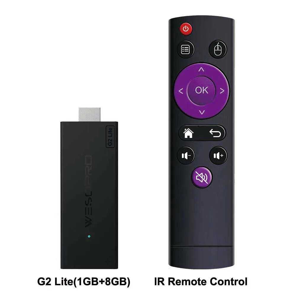 WESOPRO Android TV Stick G2 Lite Smart IPTV Dongle 1 GB RAM 8 GB ROM 2,4 GHz 5,0 GHz Wifi 4K Dekodierung Streaming Media VS Fire Stick