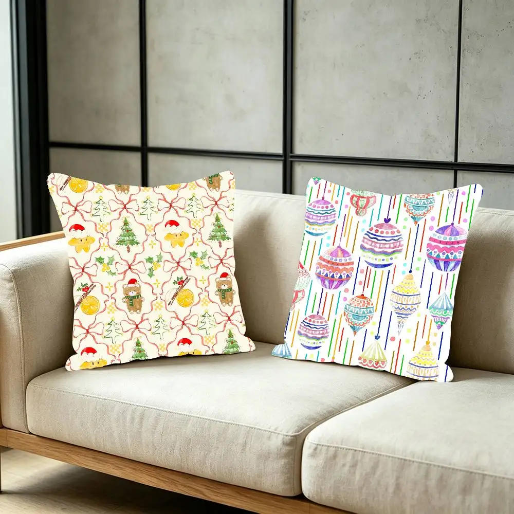 Christmas Ball Throw Pillow Cover Neutral Decor Cushion Cover Soft Sofa Couch Bed Home Decor Pillow Case