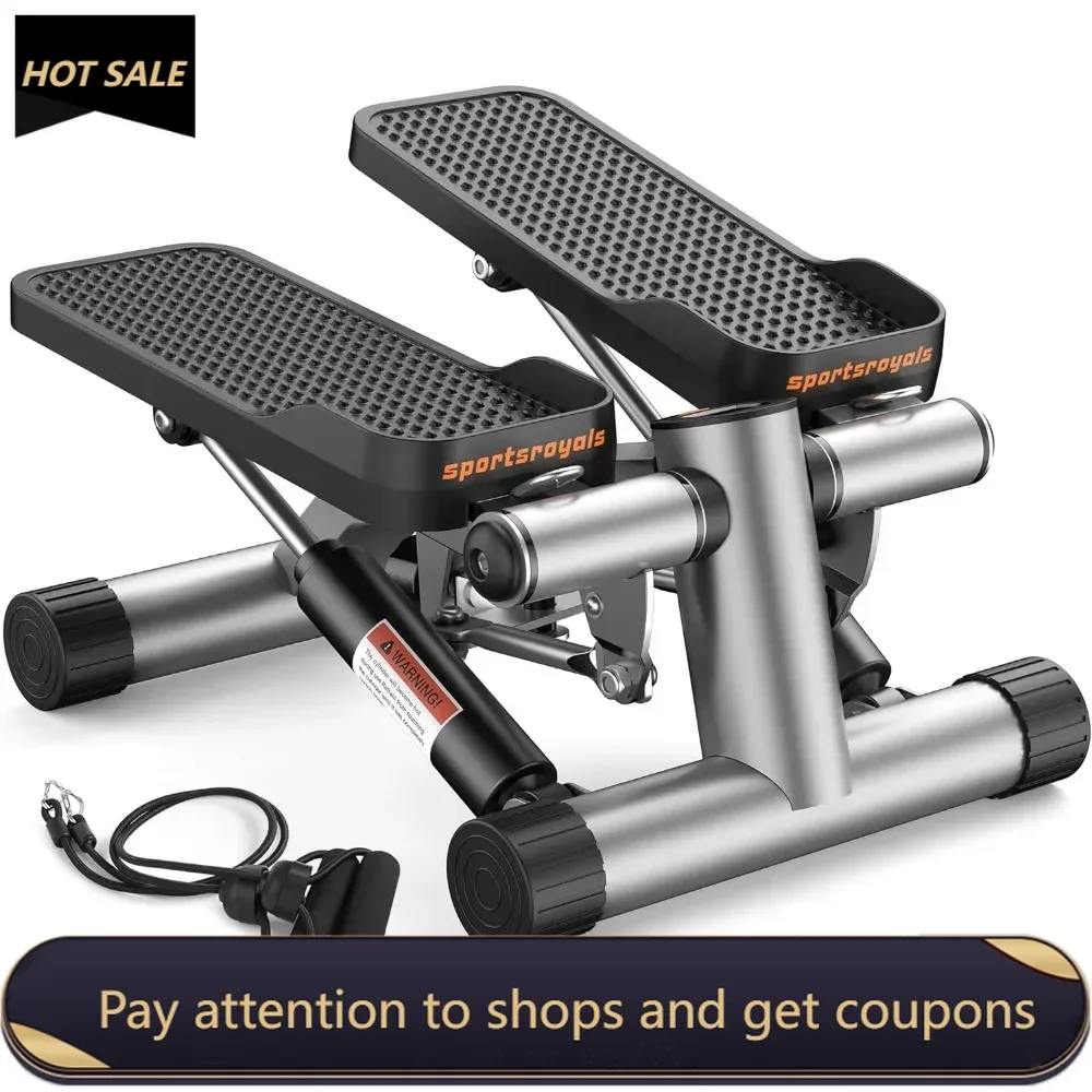 Stair Stepper for Exercise, Mini Steppers with Resistance Band, Hydraulic Fitness Stepper Exercise Home Workout Equipment