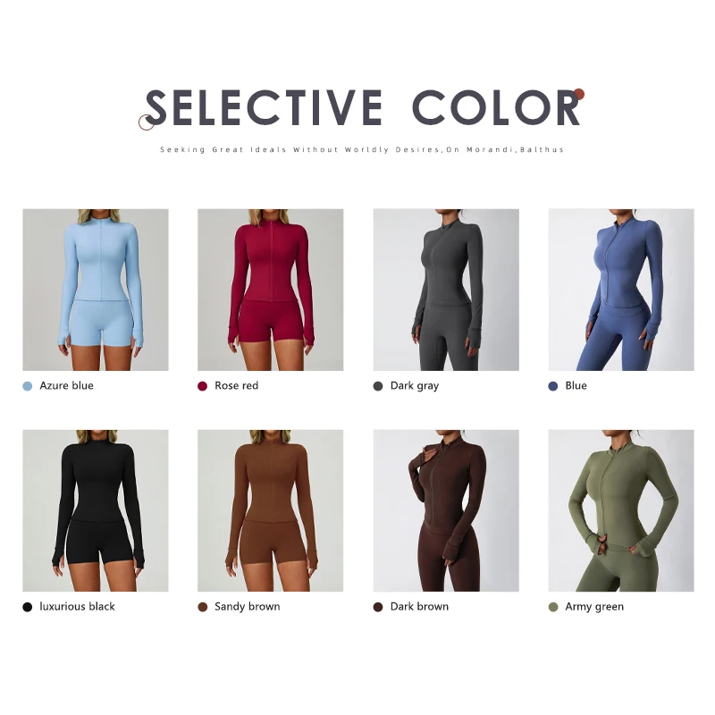 Hearuisavy 2 قطعة مجموعة طويلة الأكمام المرأة عادية في الهواء الطلق تشغيل سترة دعوى اليوغا الملابس التجفيف السريع رفع اللياقة البدنية ملابس رياضية #3