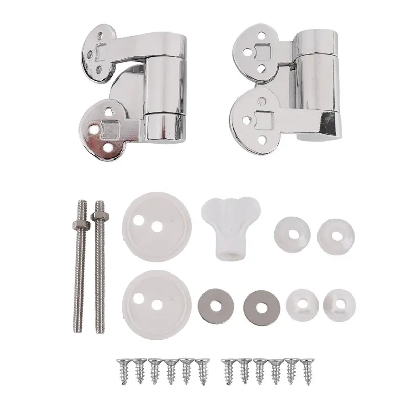 B62B-Toilet Seat Hinge 1Pair Replacement Stainless Steel Hinges For All Toilet Seat Cover Lid Soft Close Toilet Seat Fittings