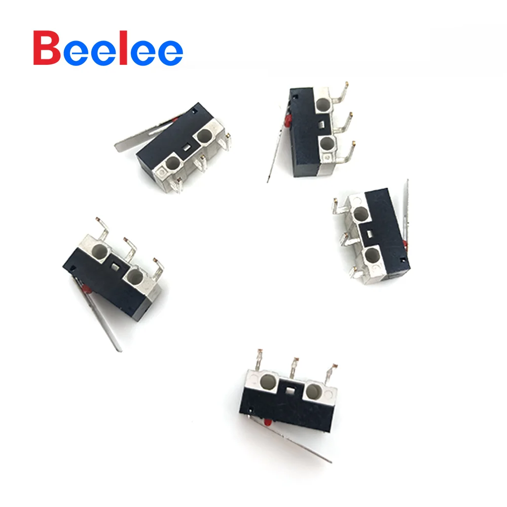 500PCS GBeelee 3 Pins 0.1A30VDC Switch Micro On Off Micro Switch Blade Endstop Microswich Small Micro Limit Switch For Microwave