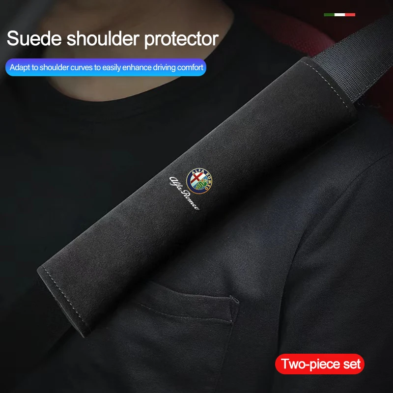 

2026 горячая наклейка, замшевый автомобильный ремень безопасности, наплечная крышка, защитная накладка на ремень безопасности, авто интерьер для Alfa Romeo 4C 159 166 Giulia Giuli