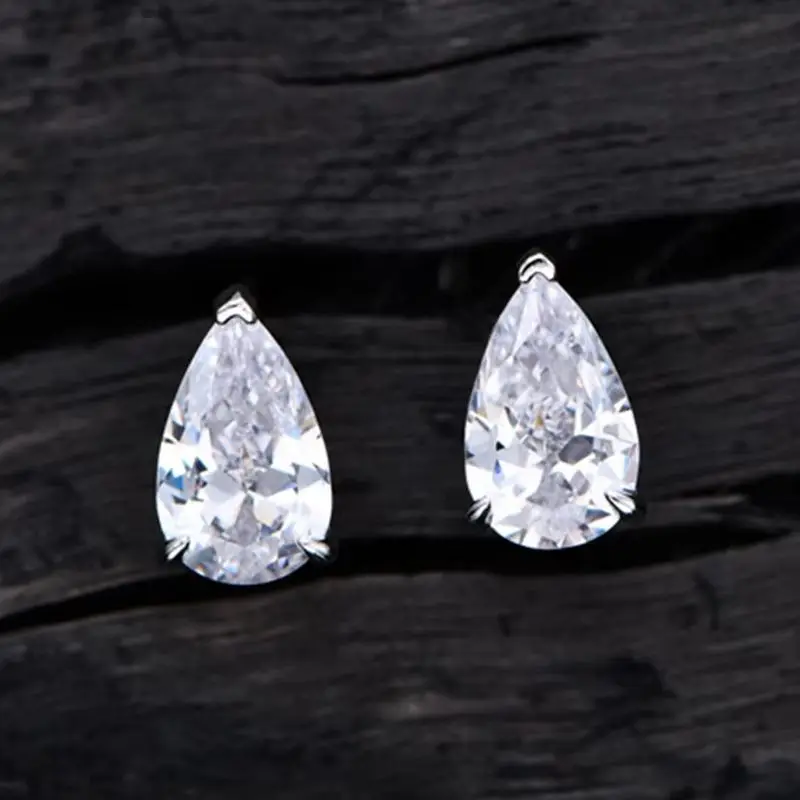 

Real S925 Silver Droplet Earrings Women 5*8mm Diamond Earrings Female High Carbon Zircon Original Design Luxury Jewelry Girl Gif