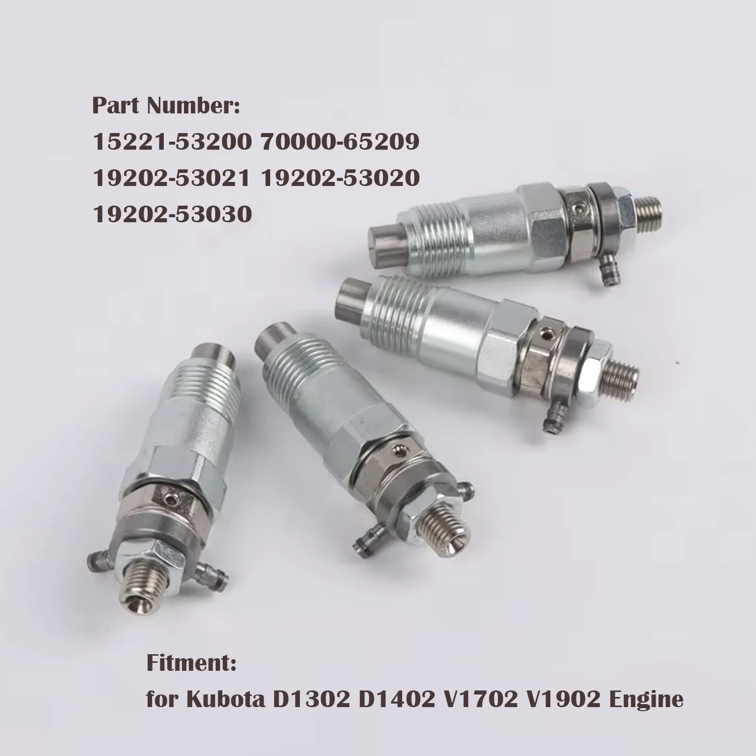 4pcs Fuel Injectors Nozzel 15221-53200 70000-65209 19202-53021 19202-53020 For Kubota D750 D850 D950 D1302 D1402 V1702 V1902