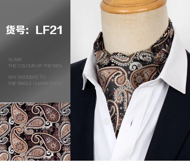 Jacquard Blumen Paisley Cashew Krawatte Hochzeit formale Krawatte Ascot Scrunch selbst britischen Gentleman Polyester Krawatte für Männer Luxus – Detail 22