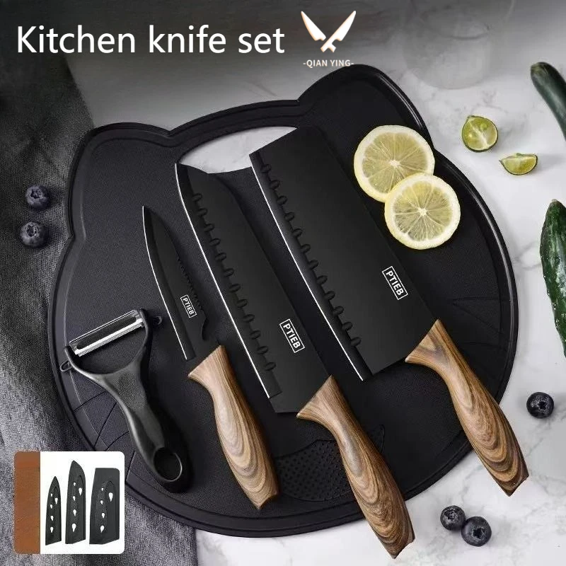 

Black steel Knife set Stainless steel Household Kitchen Knives Sharp Meat Cutting Knife Fruit knife Chef Kitchen utensils