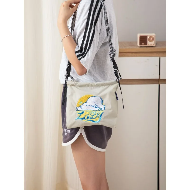 2025Y2K حقيبة قماش صيفية جديدة للنساء بكتف واحد مطرزة حقيبة يد ذات سعة كبيرة #2
