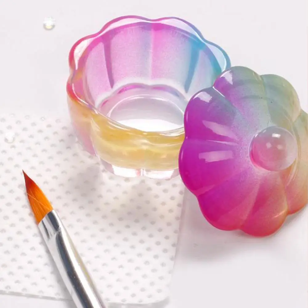 with Lid Manicure Accessories Nail Art Tools Acrylic Powder Bowl Nail Crystal Cup Powder Liquid Dish Brush Washing Cup