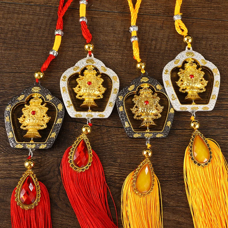 Pendentif voiture, décoration intérieure, statue de bouddha, combinaison Manjusri, pendentif Mantra à six caractères de grande compassion