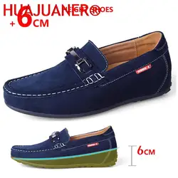 HUAJUANER Loafers Man Elevator Shoes Height Increase Shoes for Men Insole 6cm Drive Shoes Business Fashion