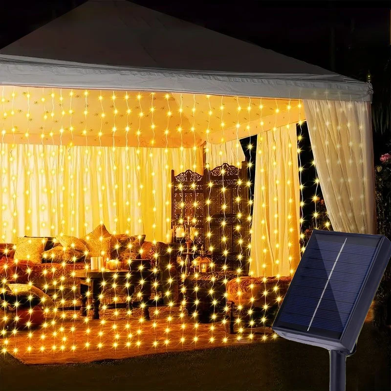 

1 шт., 8 режимов освещения для внутреннего дворика, идеально подходит для рождества, вечеринки, свадьбы, дома, беседки, настенное уличное украшение для сада