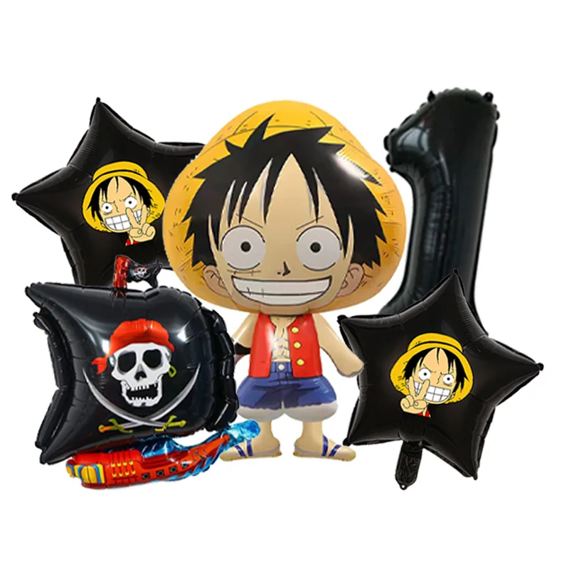 One Piece Going Merry Thousand Sunny Themed Balloon Bouquet Foil Mylar with Ship Latex for Anime Birthday