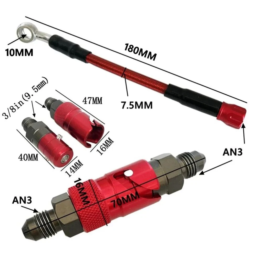 Motorcycle AN3 Quick Connect Brake Hose Adapter Kit Braided Brake Line Quick Disconnect Fitting For Honda Yamaha Kawasaki