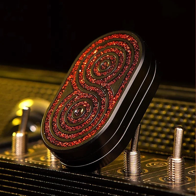 Stainless Steel Fidget Spinner Stress Relief Toy Straight Push Rotation EDC Magnetic Card De-Stressing Gadgets Rhythm Master
