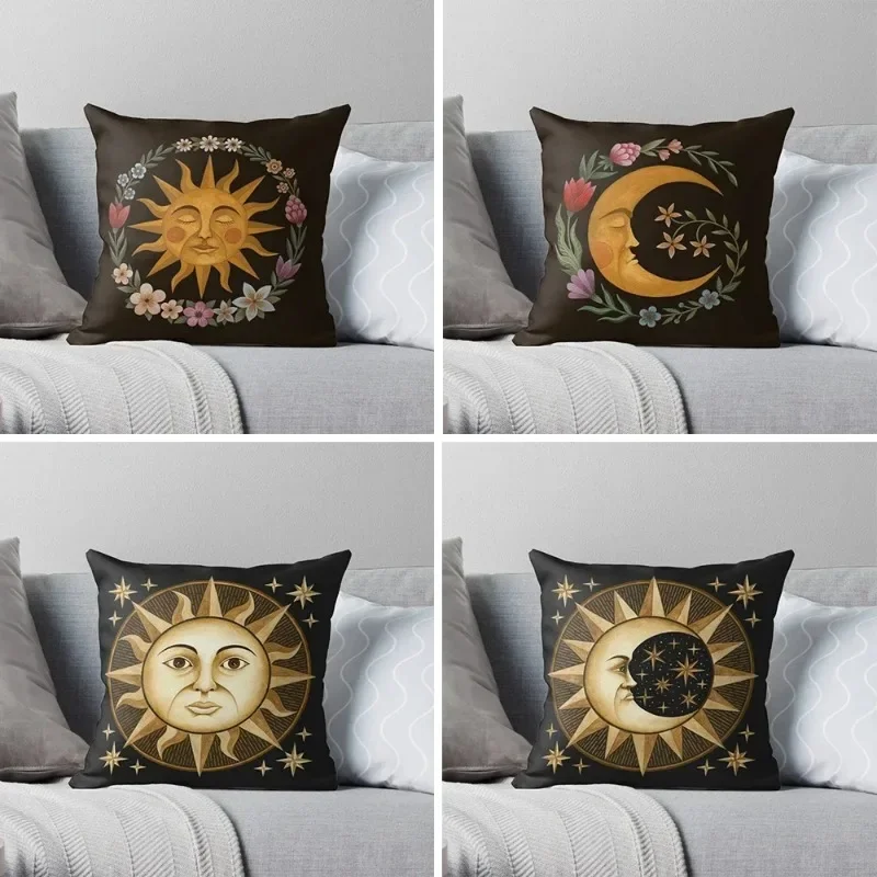 Nordic Cushion Cover Black Double-sided Printed pillow cover Short plush Suitable living rooms bedrooms sofa throw cushion cover